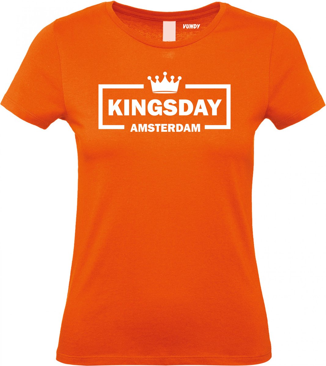 Dames T-shirt Kingsday Amsterdam | Koningsdag kleding | oranje shirt | Oranje | maat M